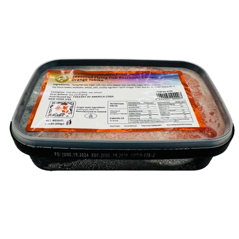 Seasoned Flying Fish Roe (Sushi Caviar) Orange Tobiko 12*1.1 LB/ Case