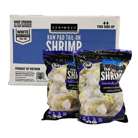 Frozen Seamazz Raw P&D Tall-On Shrimp 16/20 (10*2LBS) / Case