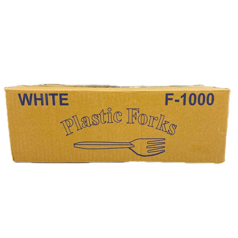 White plastic forks F-1000 / Case